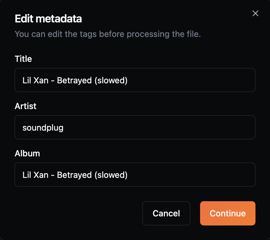Screenshot of an ID3 tag editor with fields for artist, title, album, year, genre, and artwork.